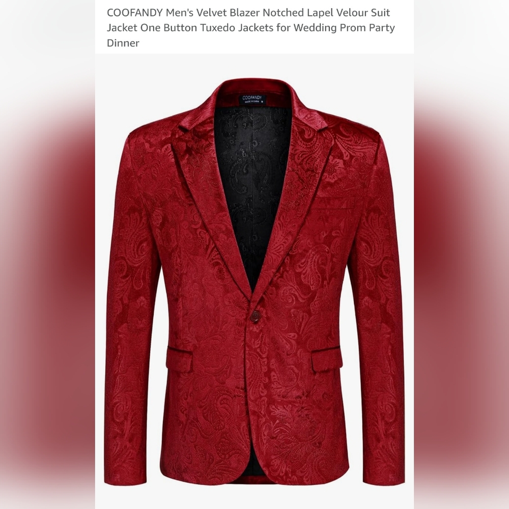 Coofandy men velvet tux blazer